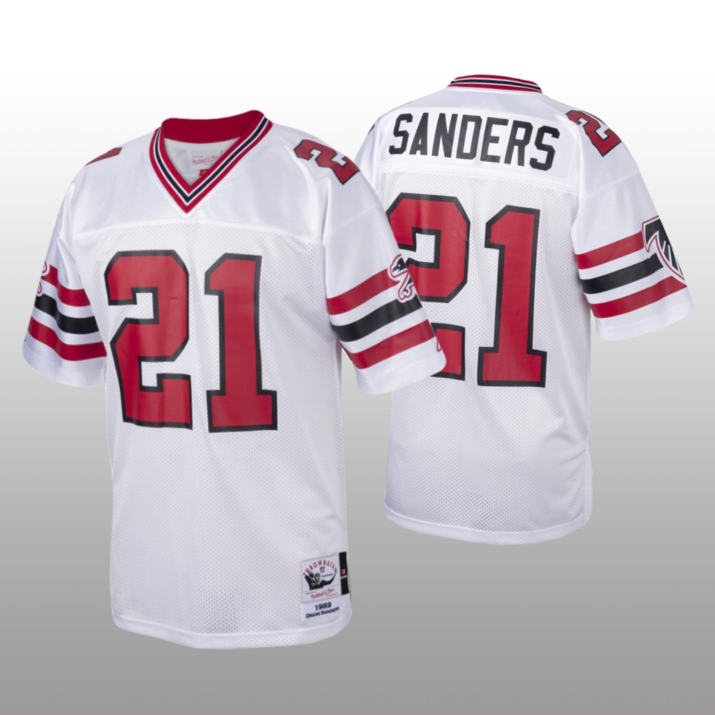 Atlanta Falcons Deion Sanders White Throwback 1989 Jersey - Men's