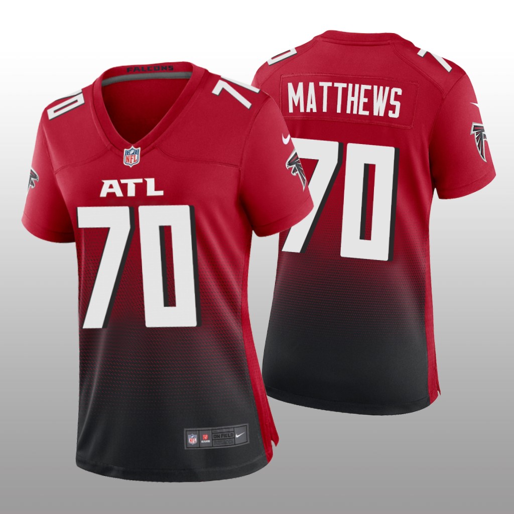 Atlanta Falcons Jake Matthews Red Jersey 2nd Alternate Game - Women's