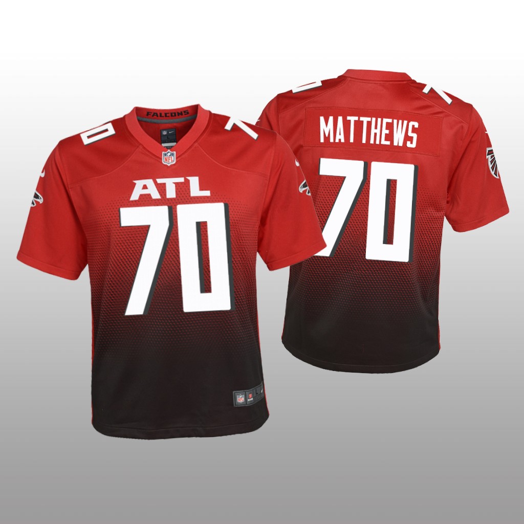 Atlanta Falcons Jake Matthews Red Jersey 2nd Alternate Game - Youth
