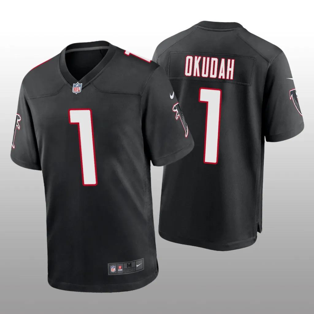 Atlanta Falcons Jeff Okudah Black Jersey Throwback Game - Men's