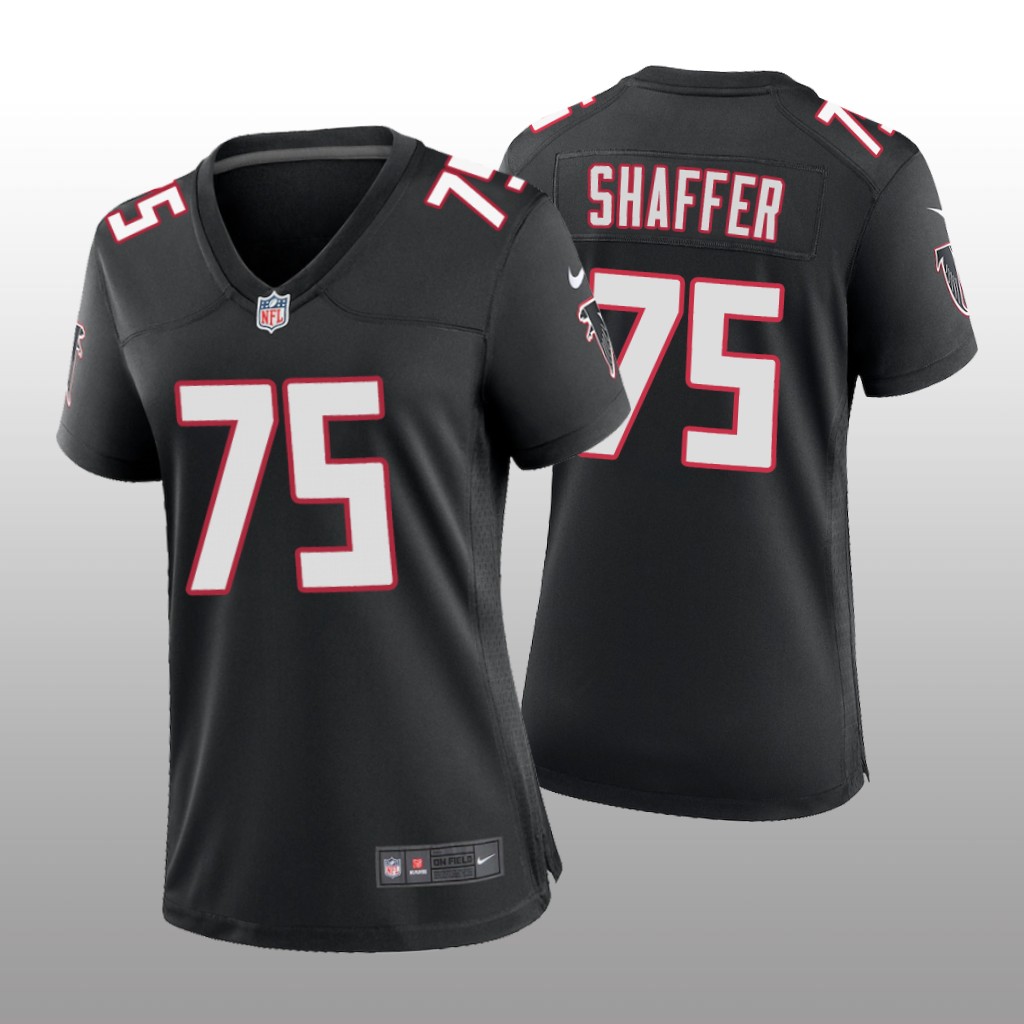 Atlanta Falcons Justin Shaffer Black Jersey Throwback Game - Women's