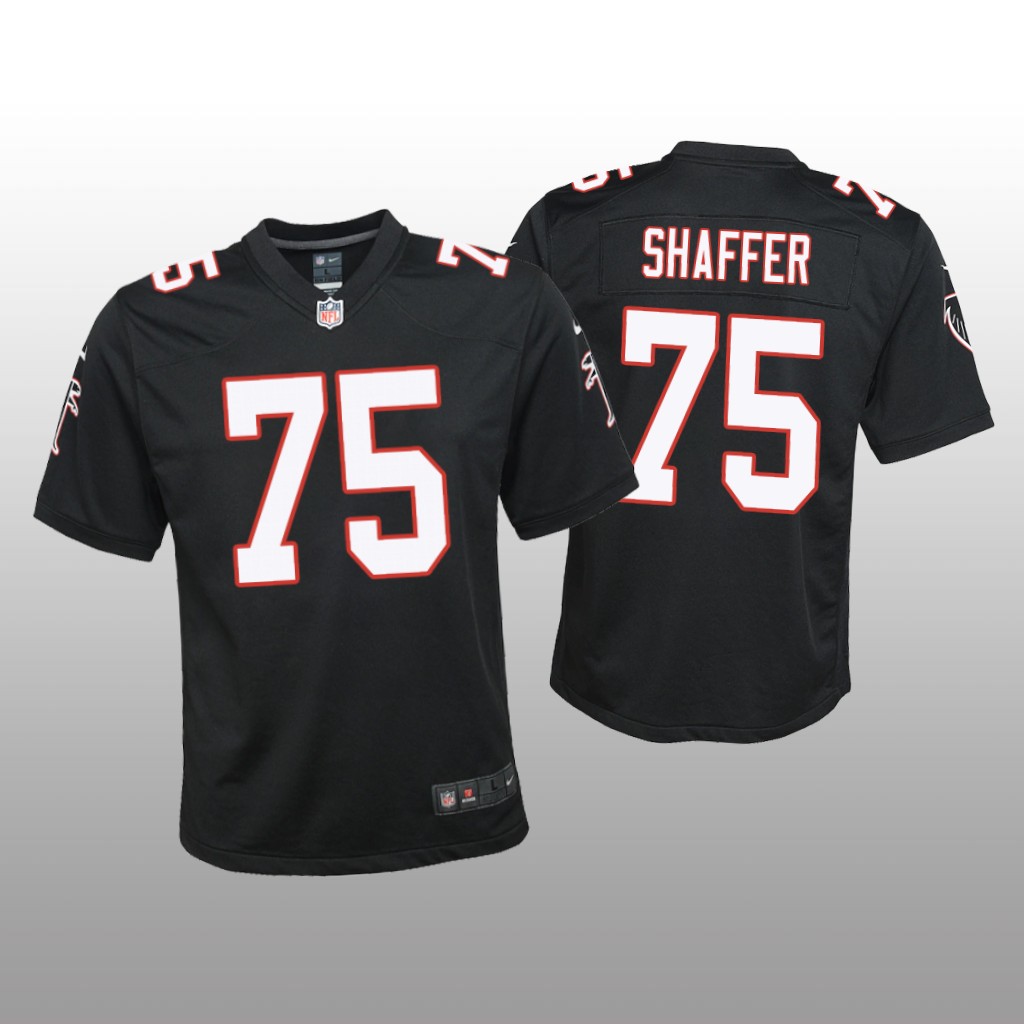 Atlanta Falcons Justin Shaffer Black Jersey Throwback Game - Youth