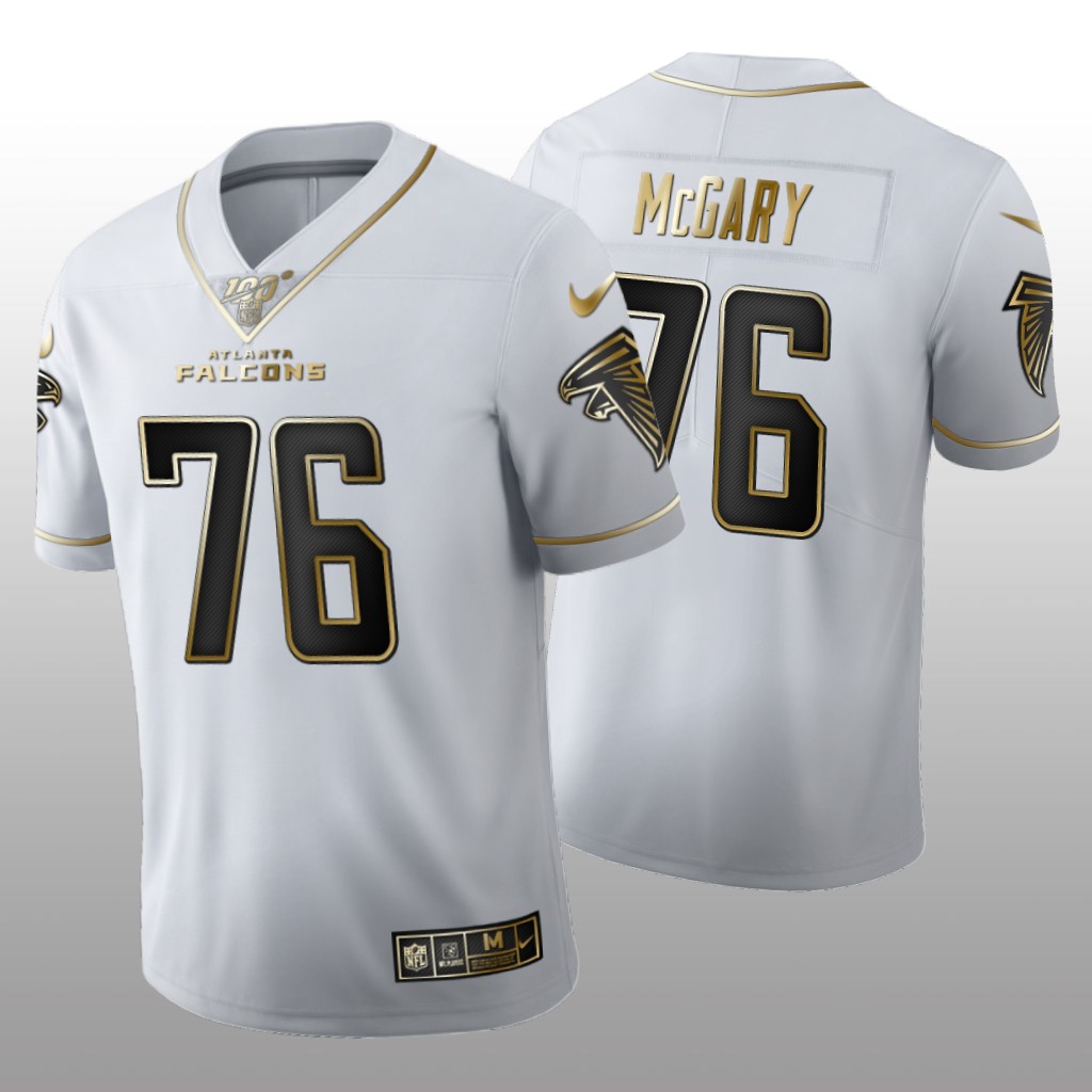 Atlanta Falcons Kaleb McGary White Golden Edition Jersey 100th Season Men's