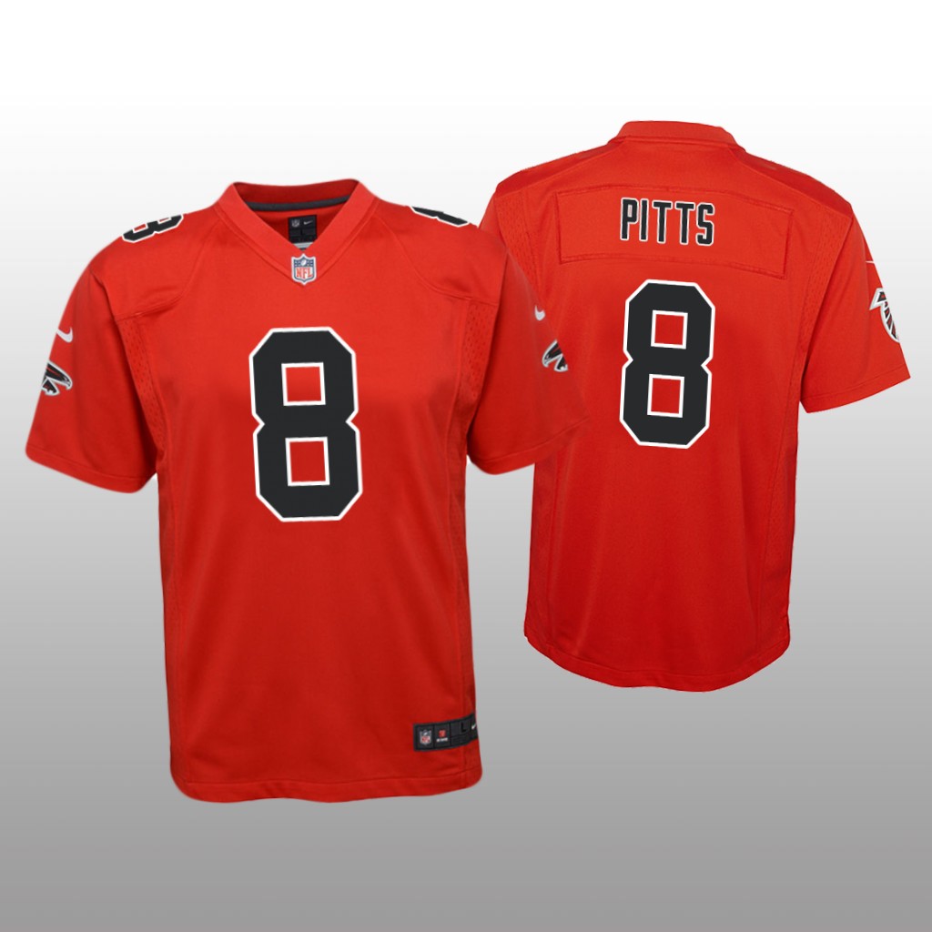 Atlanta Falcons Kyle Pitts Red Jersey Color Rush Game - Youth