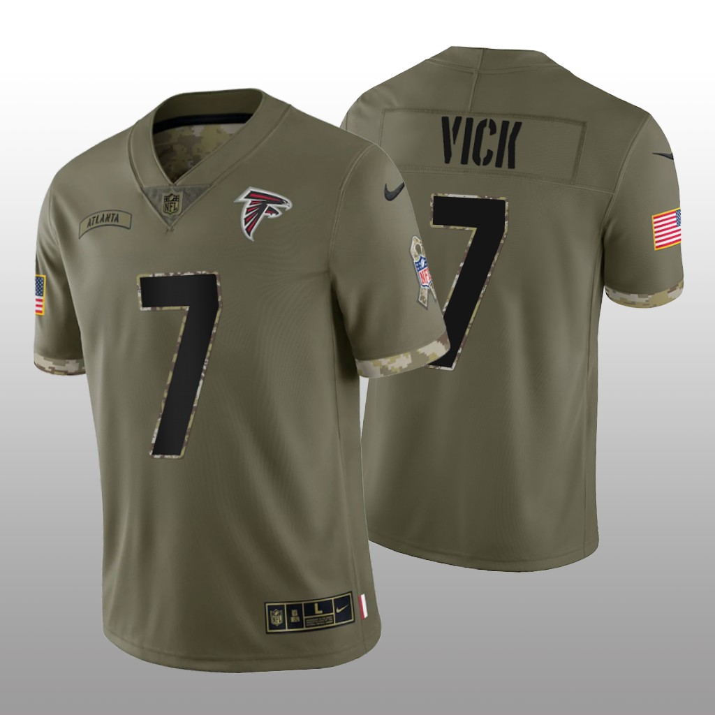 Atlanta Falcons Michael Vick Olive Limited Jersey 2022 Salute To Service - Men's