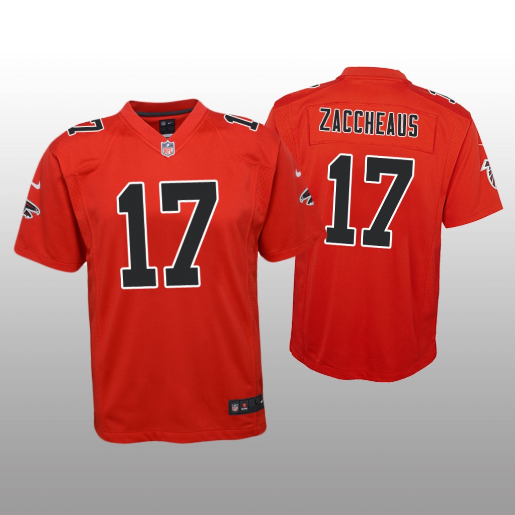 Atlanta Falcons Olamide Zaccheaus Red Jersey Color Rush Game - Youth
