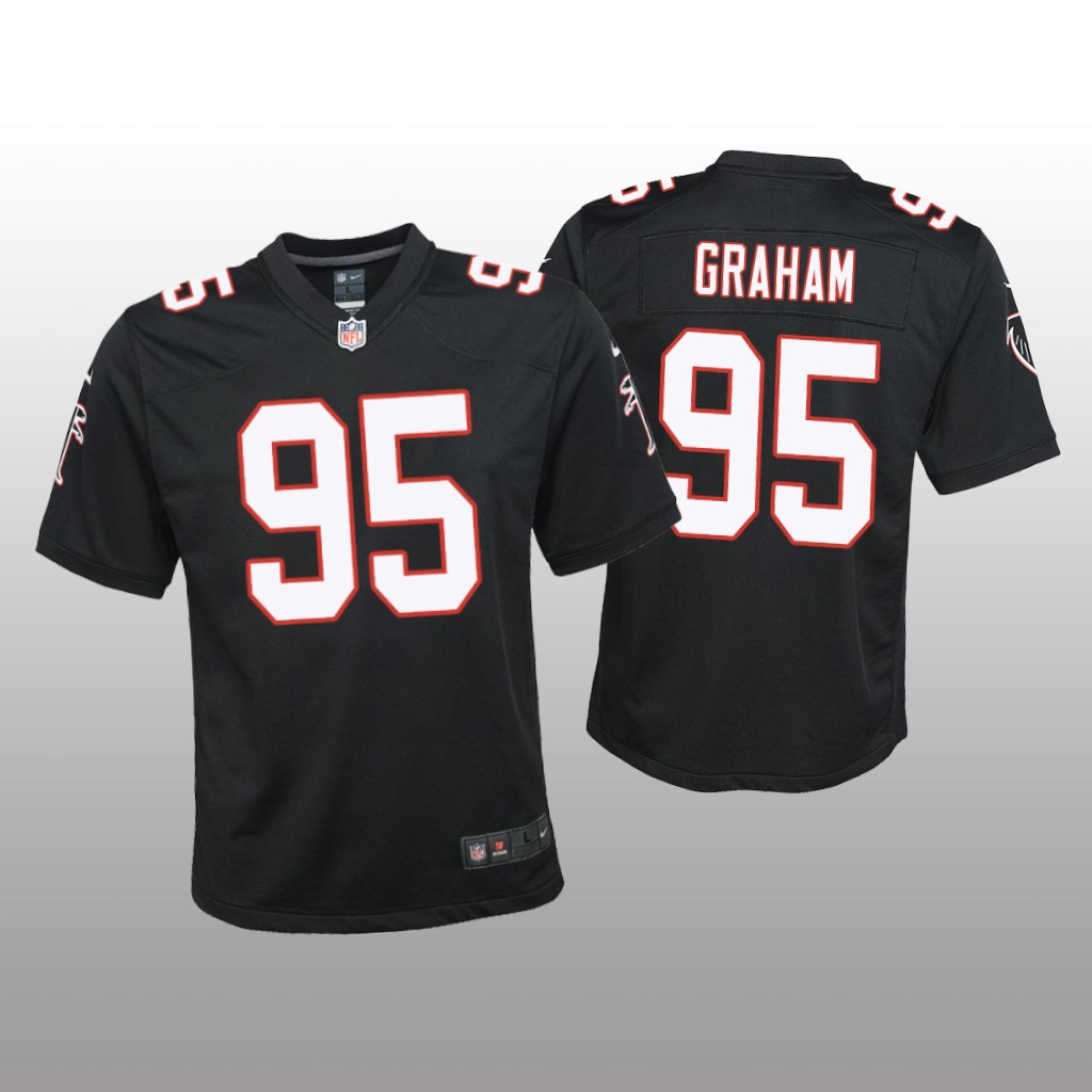 Atlanta Falcons Ta'Quon Graham Black Jersey Throwback Game - Youth