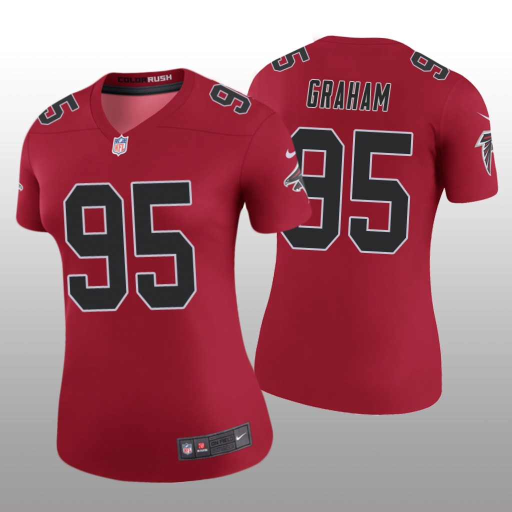 Atlanta Falcons Ta'Quon Graham Red Jersey Color Rush Legend - Women's