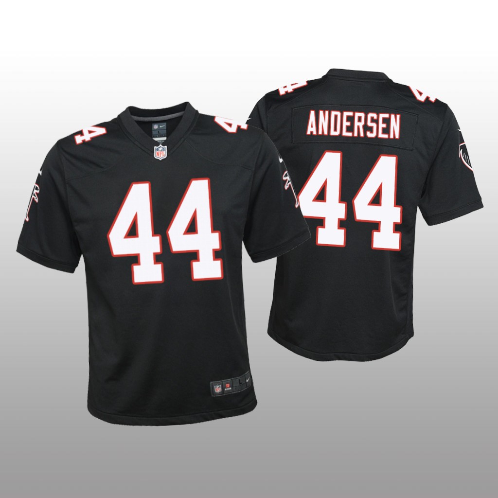 Atlanta Falcons Troy Andersen Black Jersey Throwback Game - Youth