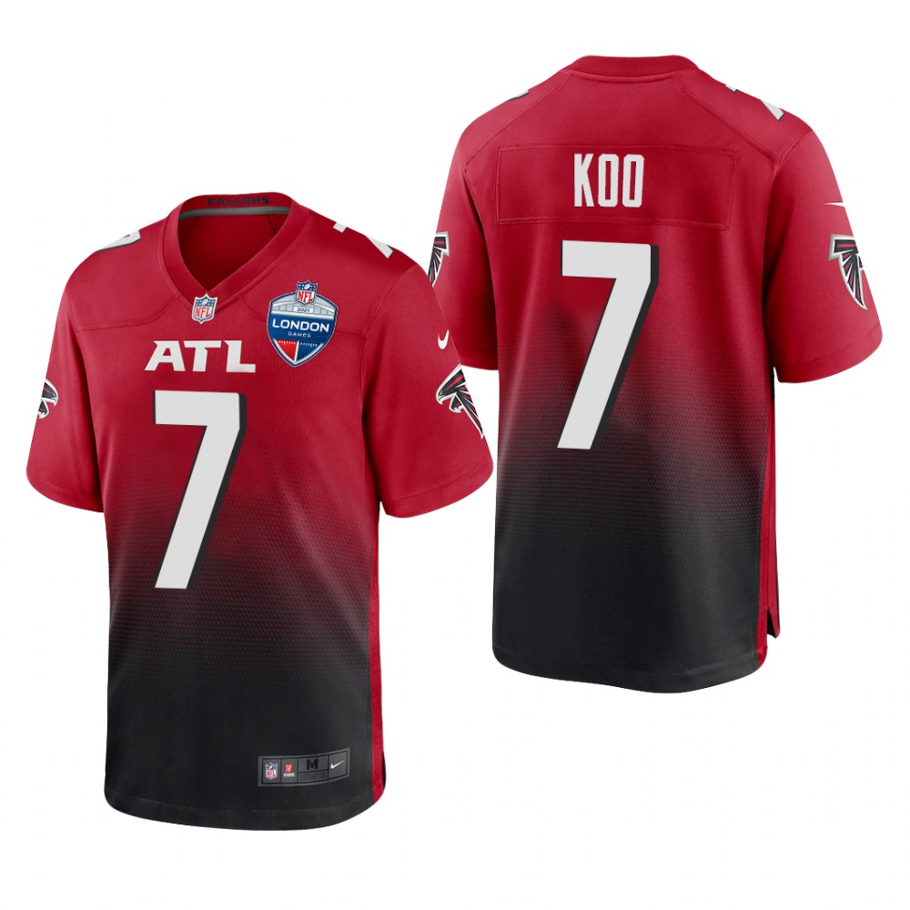 Atlanta Falcons Younghoe Koo Red Jersey 2021 NFL London Game - Men's