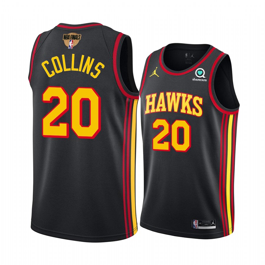 Atlanta Hawks #20 John Collins 2021 NBA Playoffs Black Jersey G7 Starters