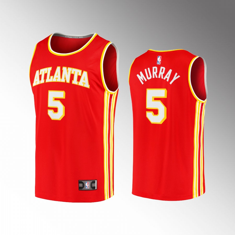 Atlanta Hawks #5 Dejounte Murray Icon Edition Jersey Fast Break  Red