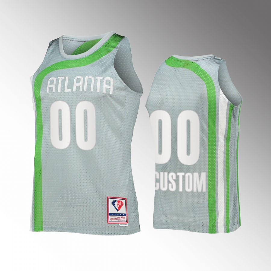 Atlanta Hawks Custom Hardwood Classics #00 Sliver NBA 75th Jersey