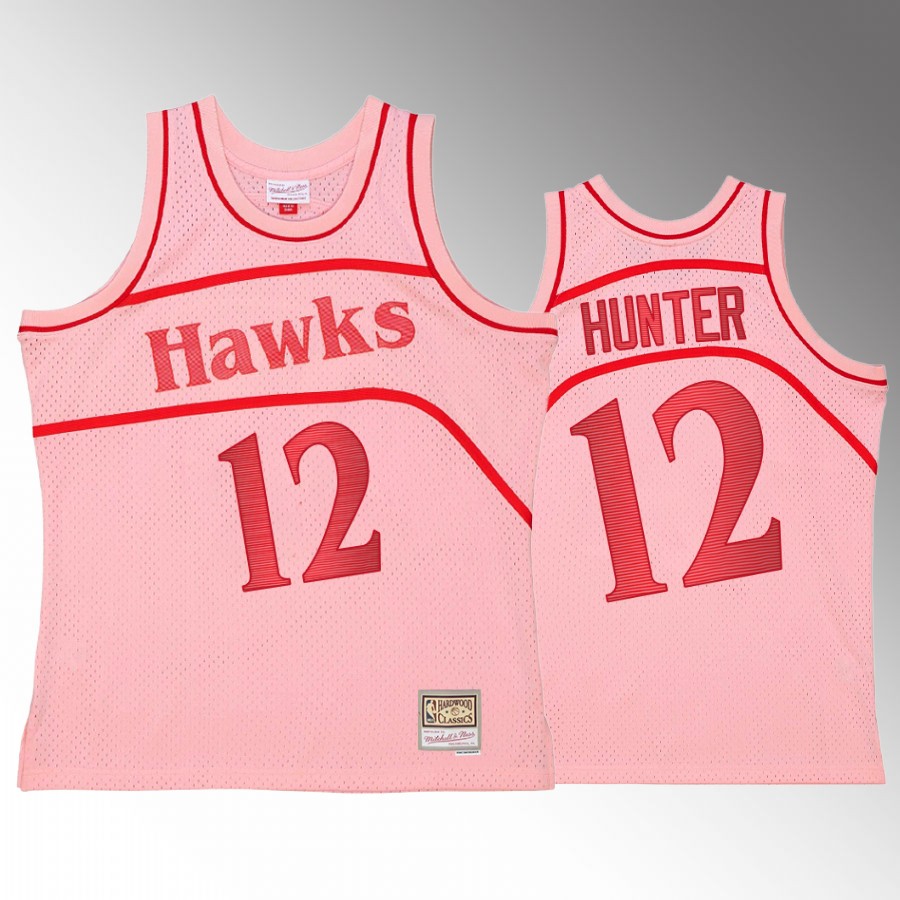 Atlanta Hawks De'Andre Hunter Pink Space Knit Men Jersey Hardwood Classics