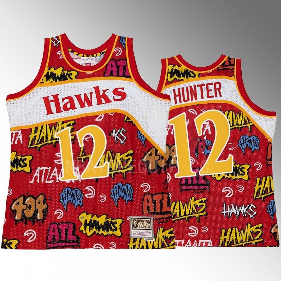 Atlanta Hawks De'Andre Hunter Slap Sticker #12 Red Retro Swingman Jersey