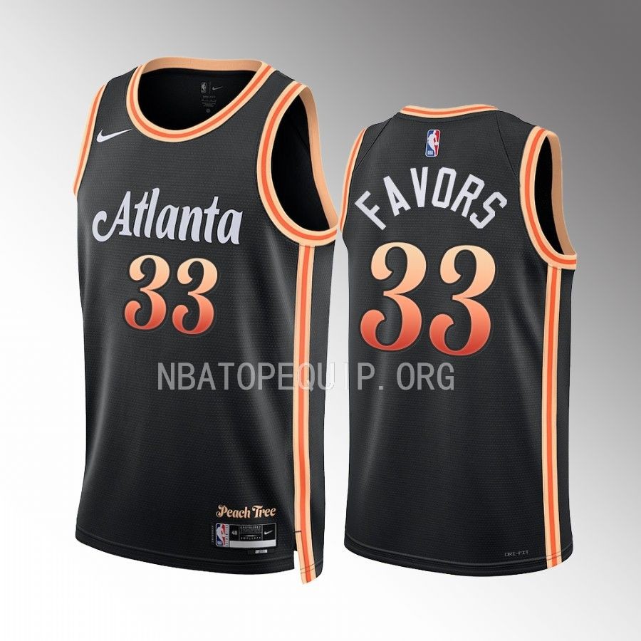 Atlanta Hawks Derrick Favors 2022-23 City Edition Black #33 Jersey Swingman