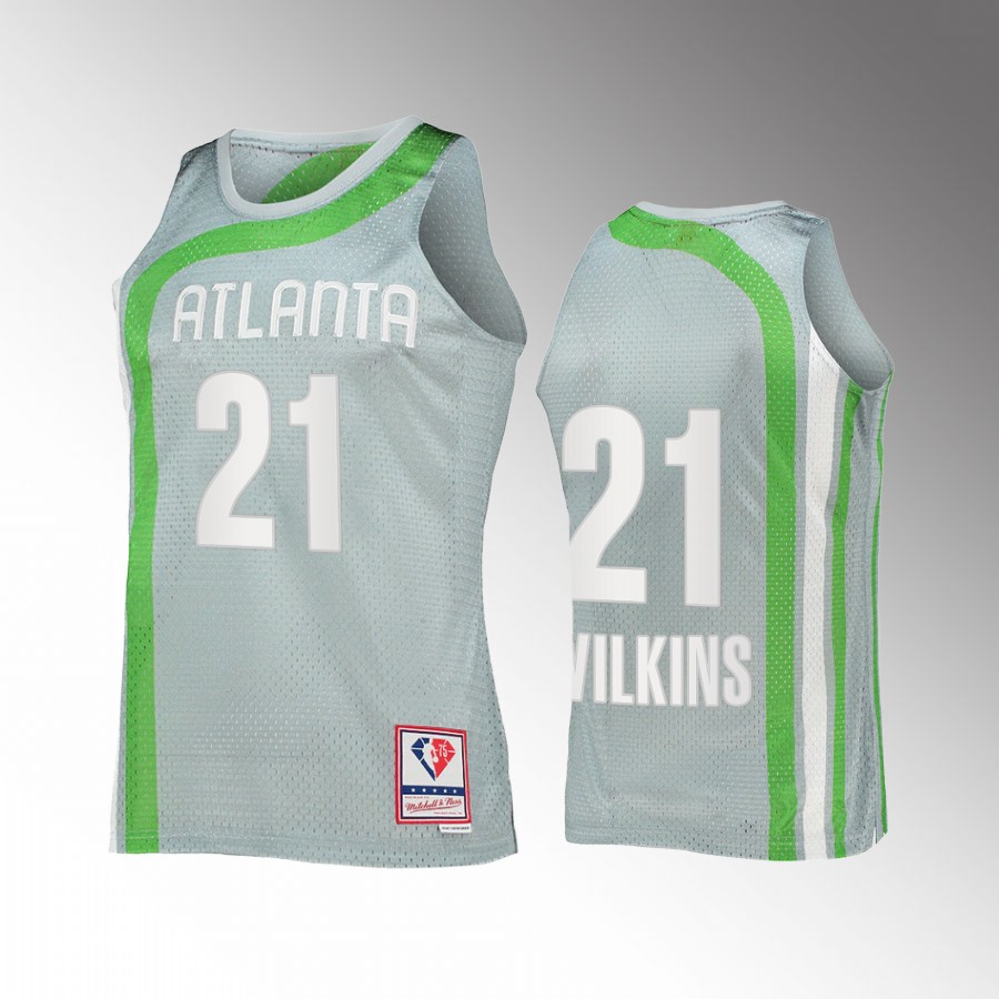 Atlanta Hawks Dominique Wilkins Hardwood Classics #21 Sliver NBA 75th Jersey