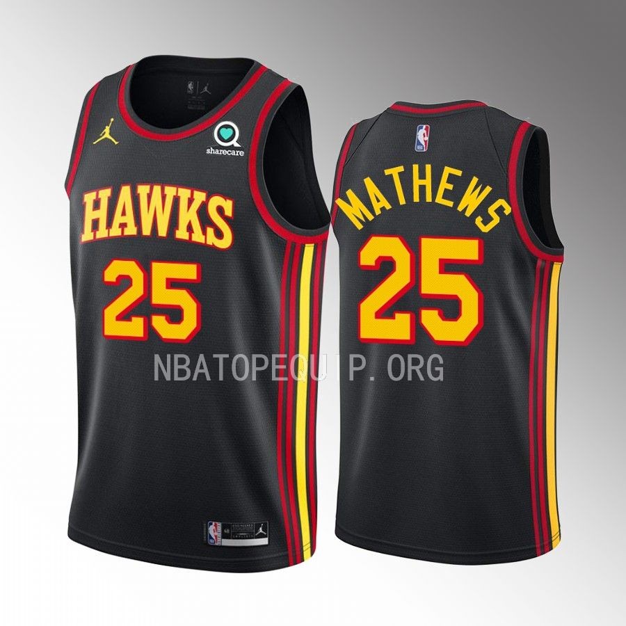 Atlanta Hawks Garrison Mathews 2022-23 Statement Edition Black #25 Jersey Swingman