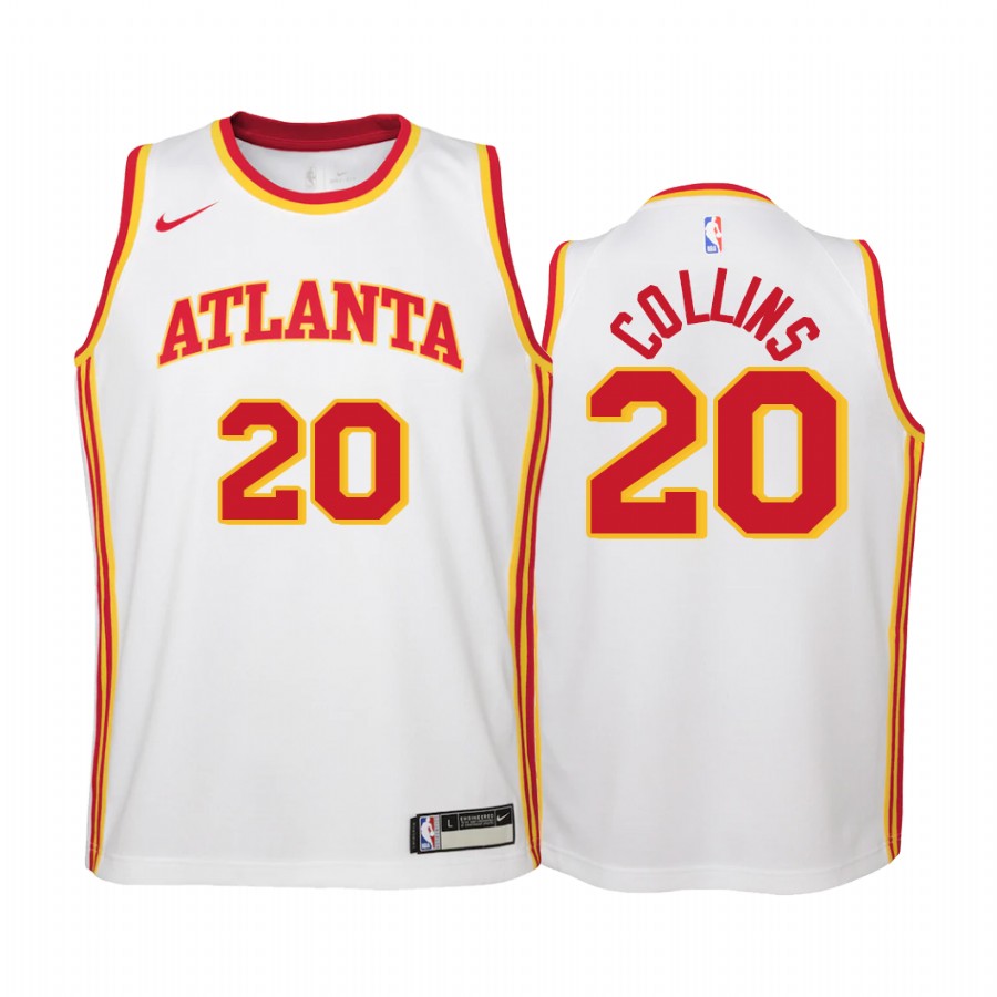 Atlanta Hawks John Collins 2020-21 Association Edition White Youth Jersey #20