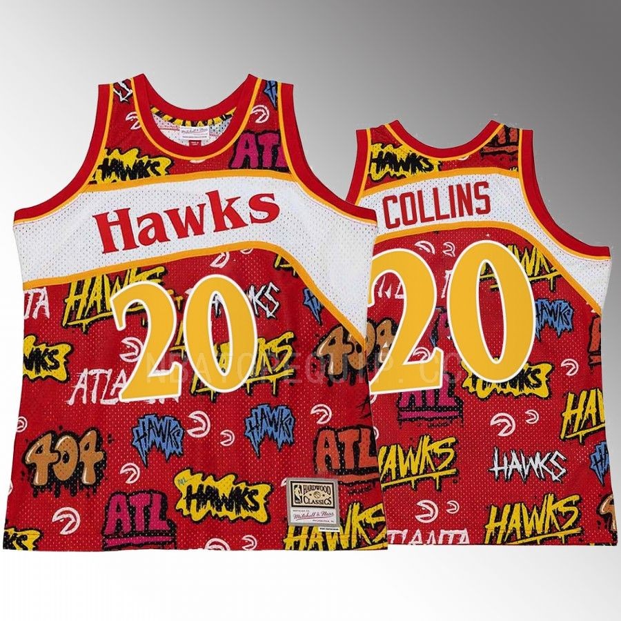 Atlanta Hawks John Collins Slap Sticker #20 Red Retro Swingman Jersey