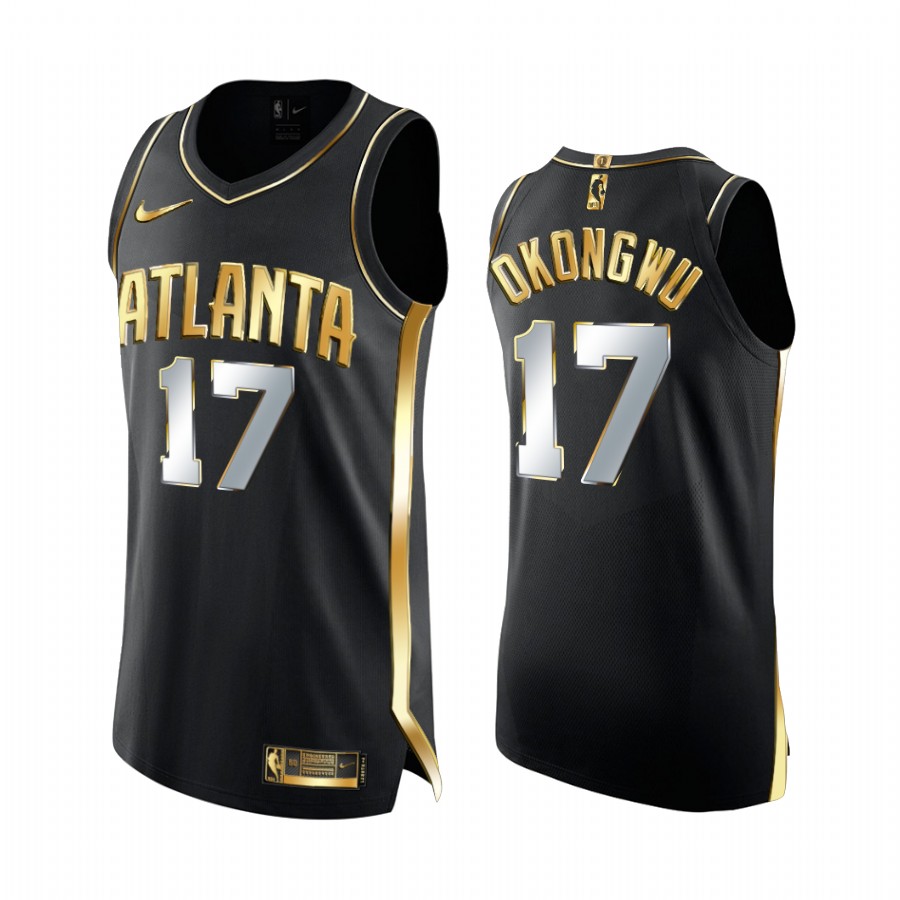 Atlanta Hawks Onyeka Okongwu Black Golden Edition Limited Jersey 2020-21