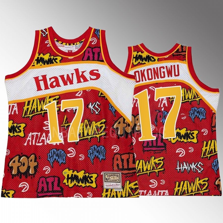 Atlanta Hawks Onyeka Okongwu Slap Sticker #17 Red Retro Swingman Jersey