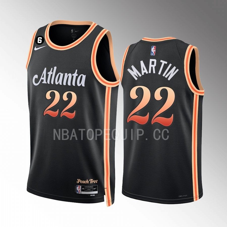 Atlanta Hawks Tyrese Martin 2022-23 City Edition Black #22 Jersey NO.6 Patch