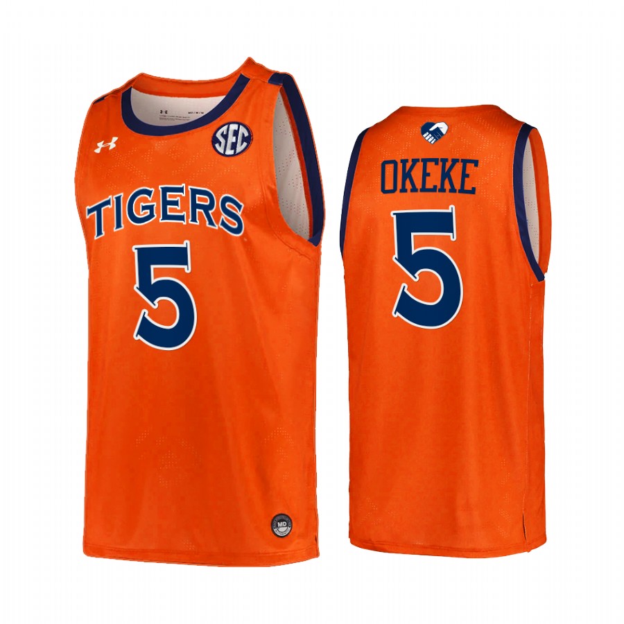 Auburn Tigers Chuma Okeke Jersey Alumni Player Orange Unite As One Uniform