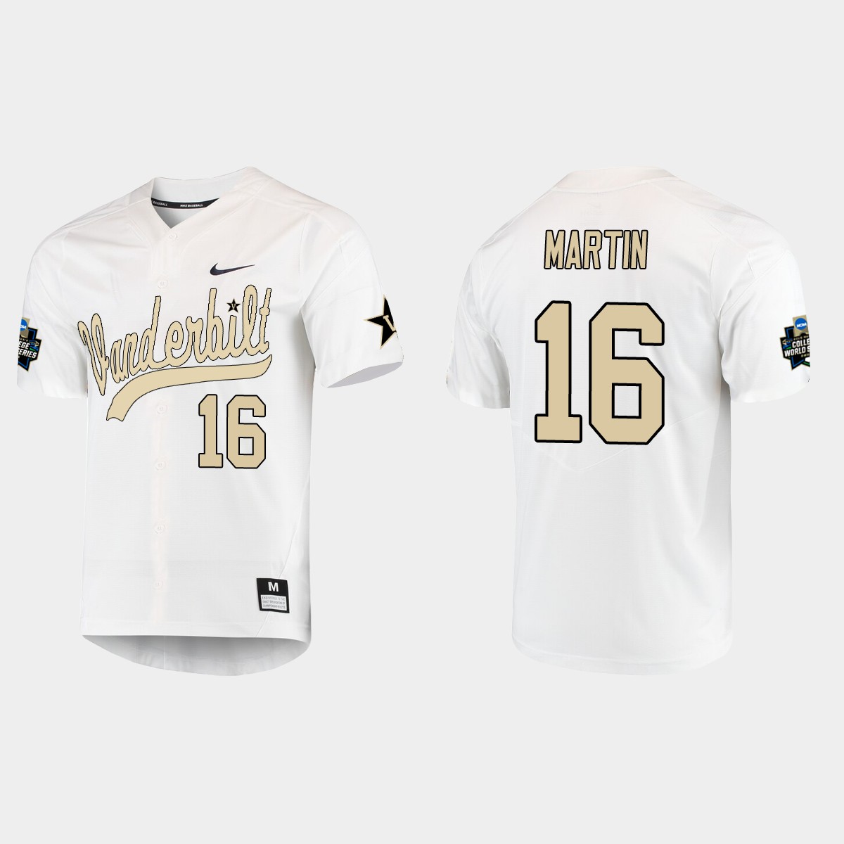 Austin Martin Vanderbilt Commodores College World Series  Jersey - White