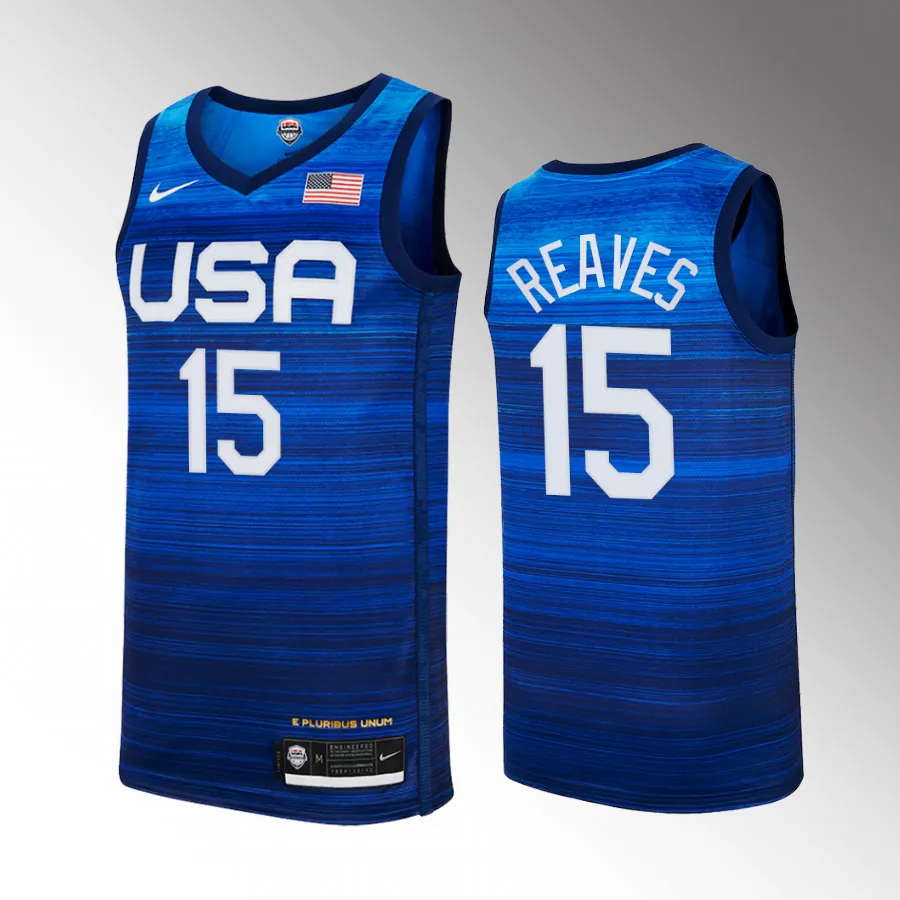 Austin Reaves #15 USA  2023 FIBA World Cup Navy Jersey Limited