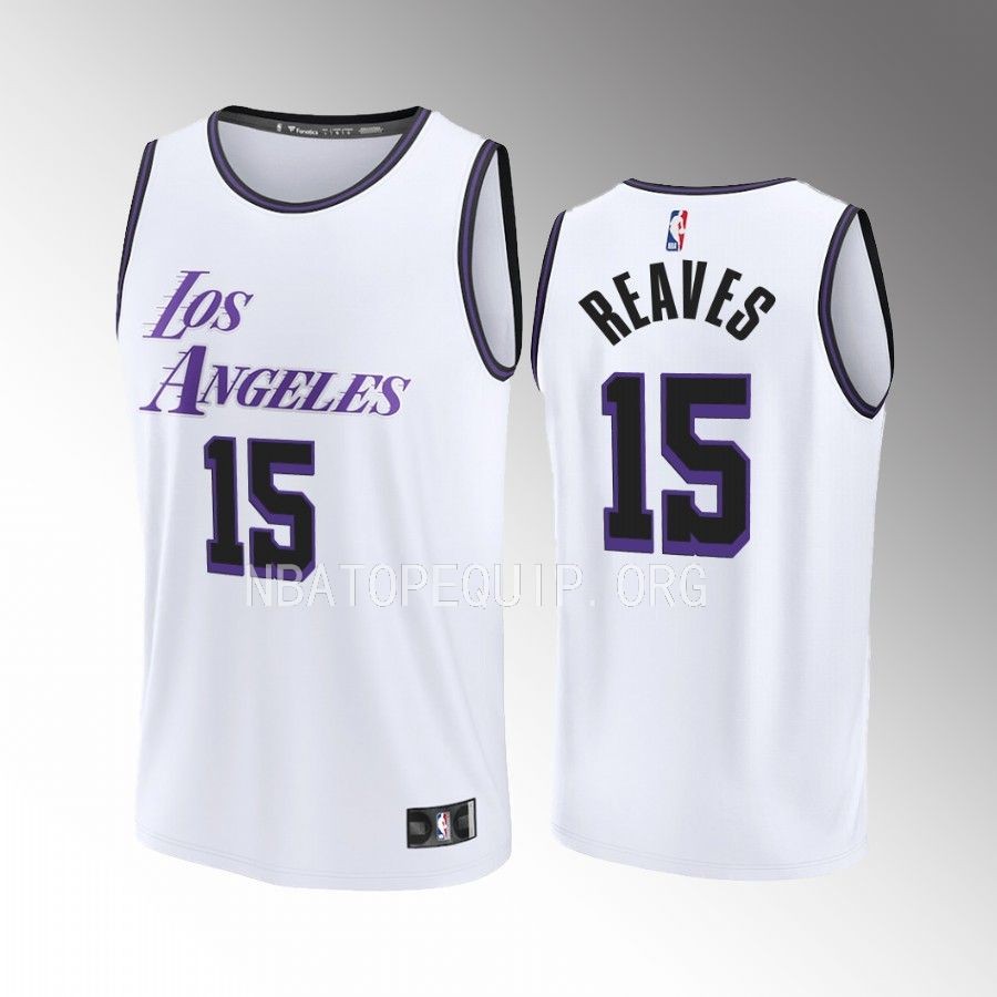 Austin Reaves Lakers #15 White Jersey Fast Break Fastbreak 2022-23 City Edition