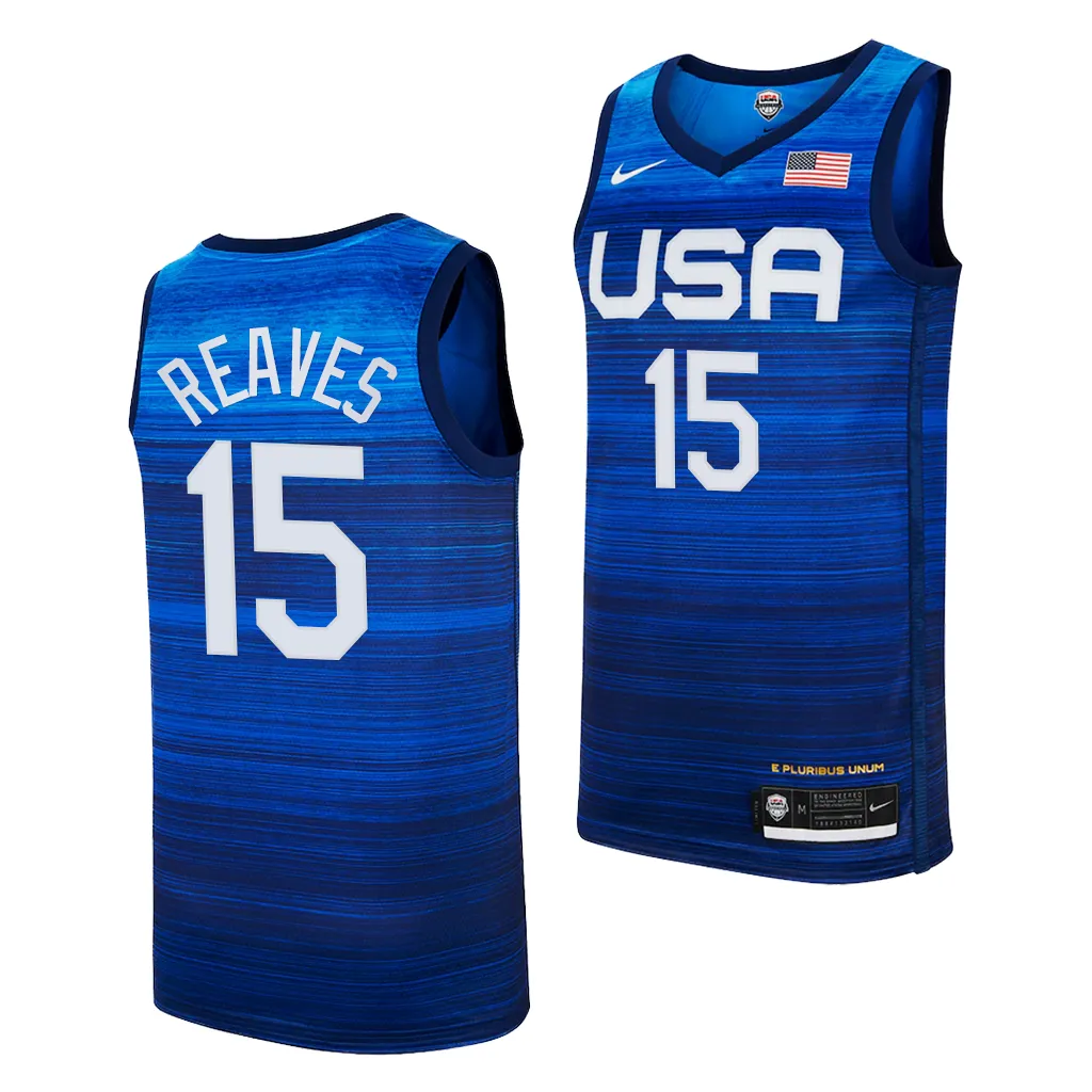 Austin Reaves USA 2023 FIBA World Cup Navy #15 Jersey Limited