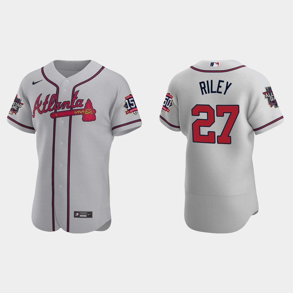 Austin Riley #27 Atlanta Braves Road 2021 MLB All-Star Jersey - Gray