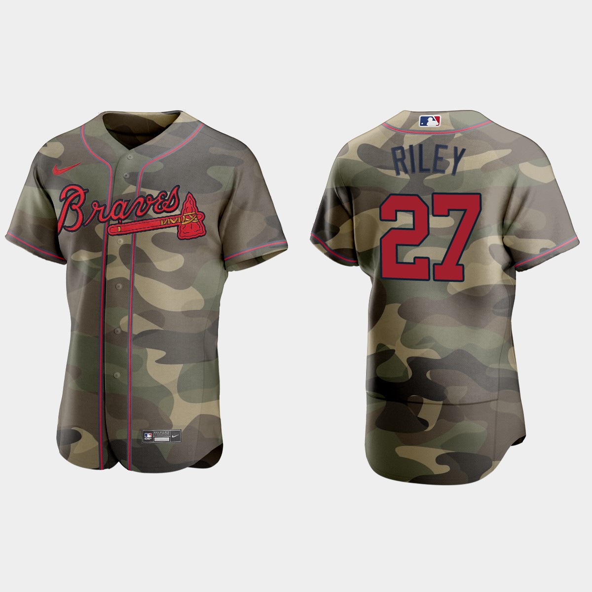 Austin Riley Atlanta Braves 2021 National Armed Forces Day Jersey - Camo