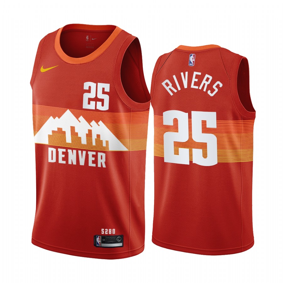 Austin Rivers Denver Nuggets 2021 City Edition Orange #25 Jersey