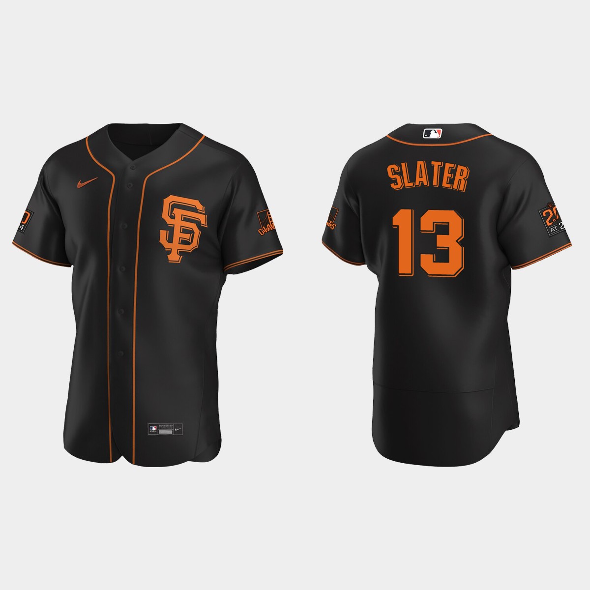 Austin Slater #13 San Francisco Giants Alternate Jersey - Black