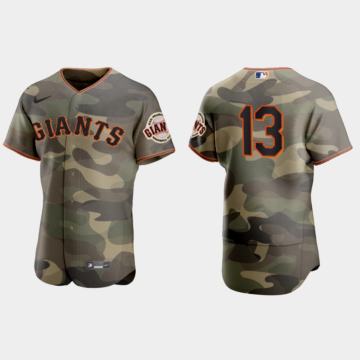 Austin Slater San Francisco Giants 2021 National Armed Forces Day Jersey - Camo