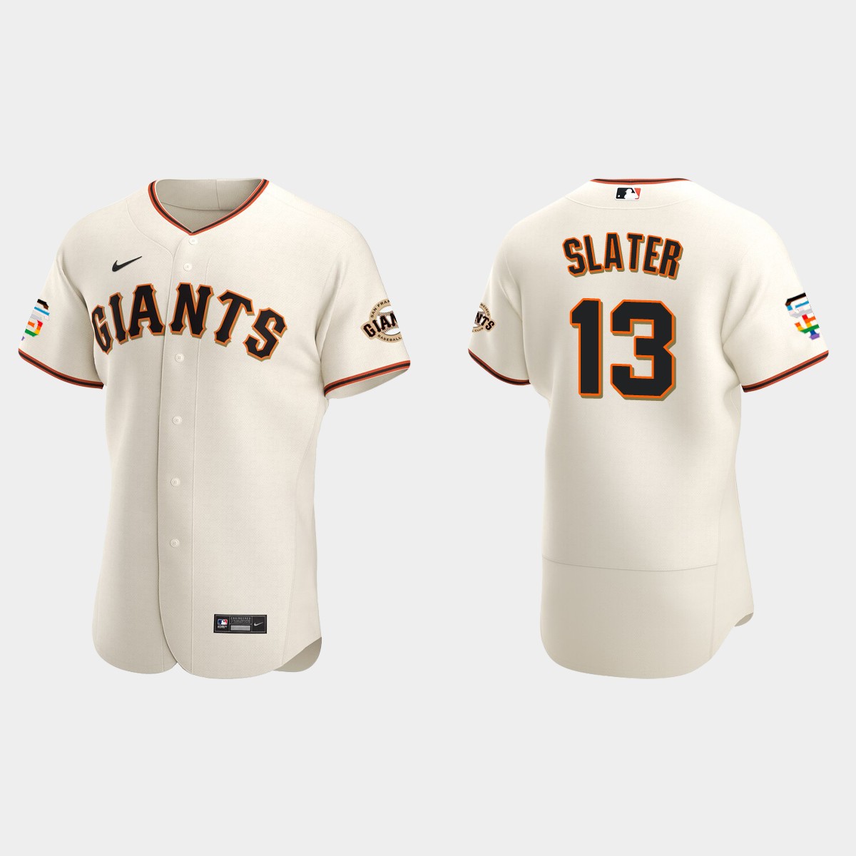 Austin Slater San Francisco Giants 2021 Pride Month Home Jersey - Cream