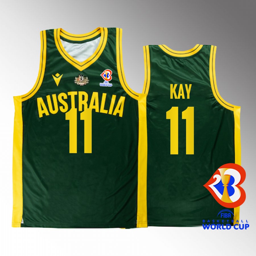 Australia Team #11 Nick Kay 2023 FIBA  World Cup Boomers Men Jersey Green