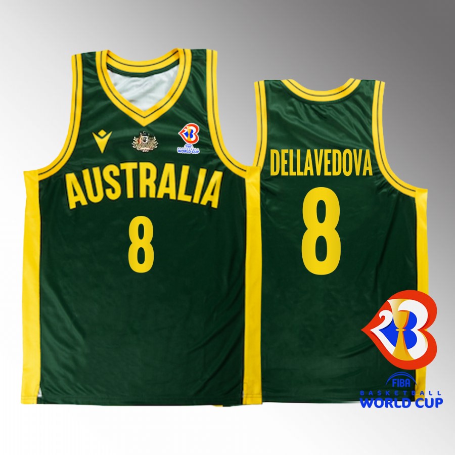 Australia Team #8 Matthew Dellavedova 2023 FIBA  World Cup Boomers Men Jersey Green
