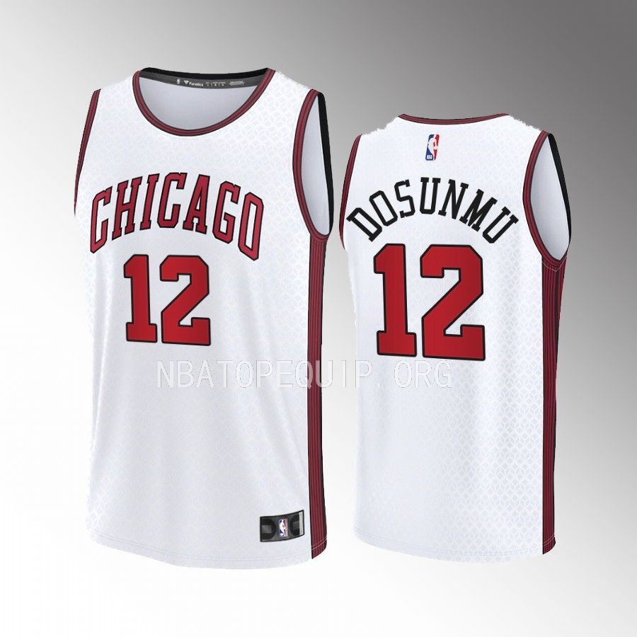 Ayo Dosunmu Bulls #12 White Jersey Fast Break Fastbreak 2022-23 City Edition