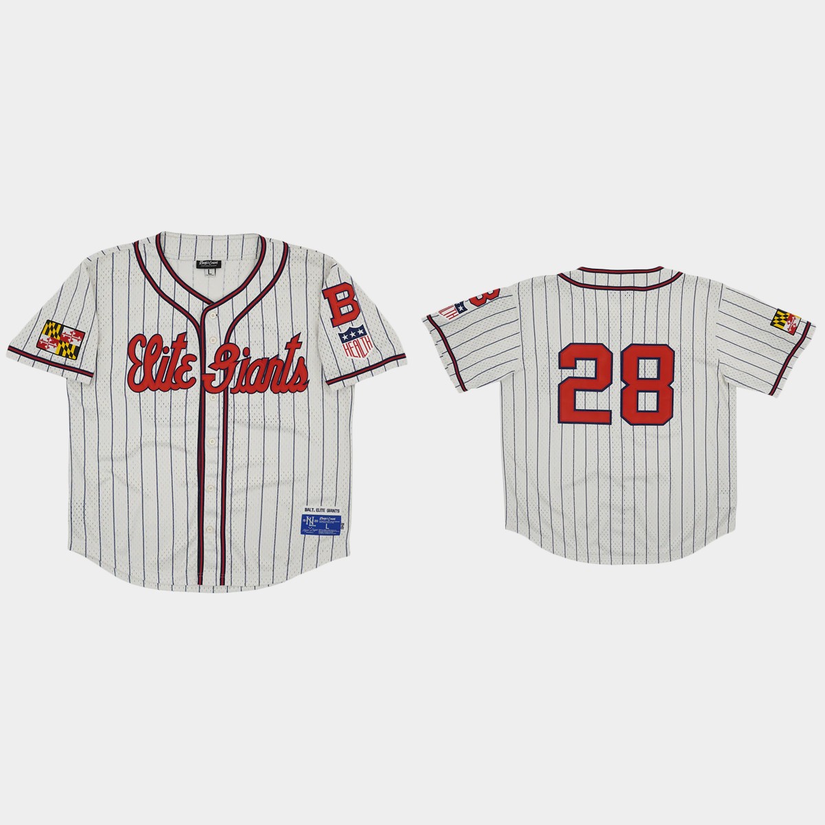 Baltimore Elite Giants #28 Rings And Crwns Mesh Jersey - Cream