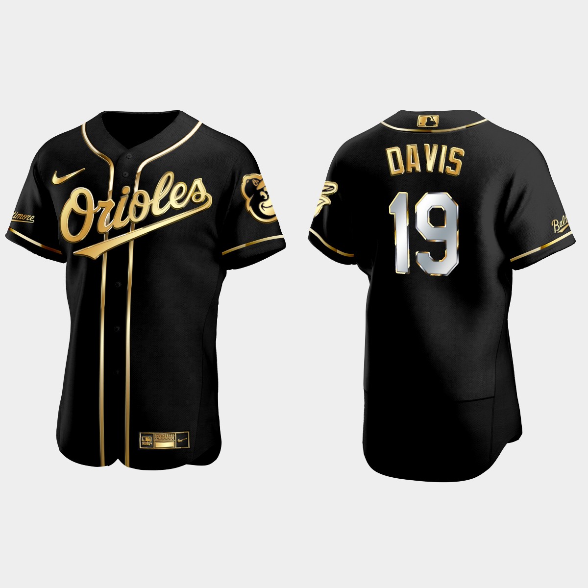 Baltimore Orioles #19 Chris Davis Golden Edition Jersey - Black