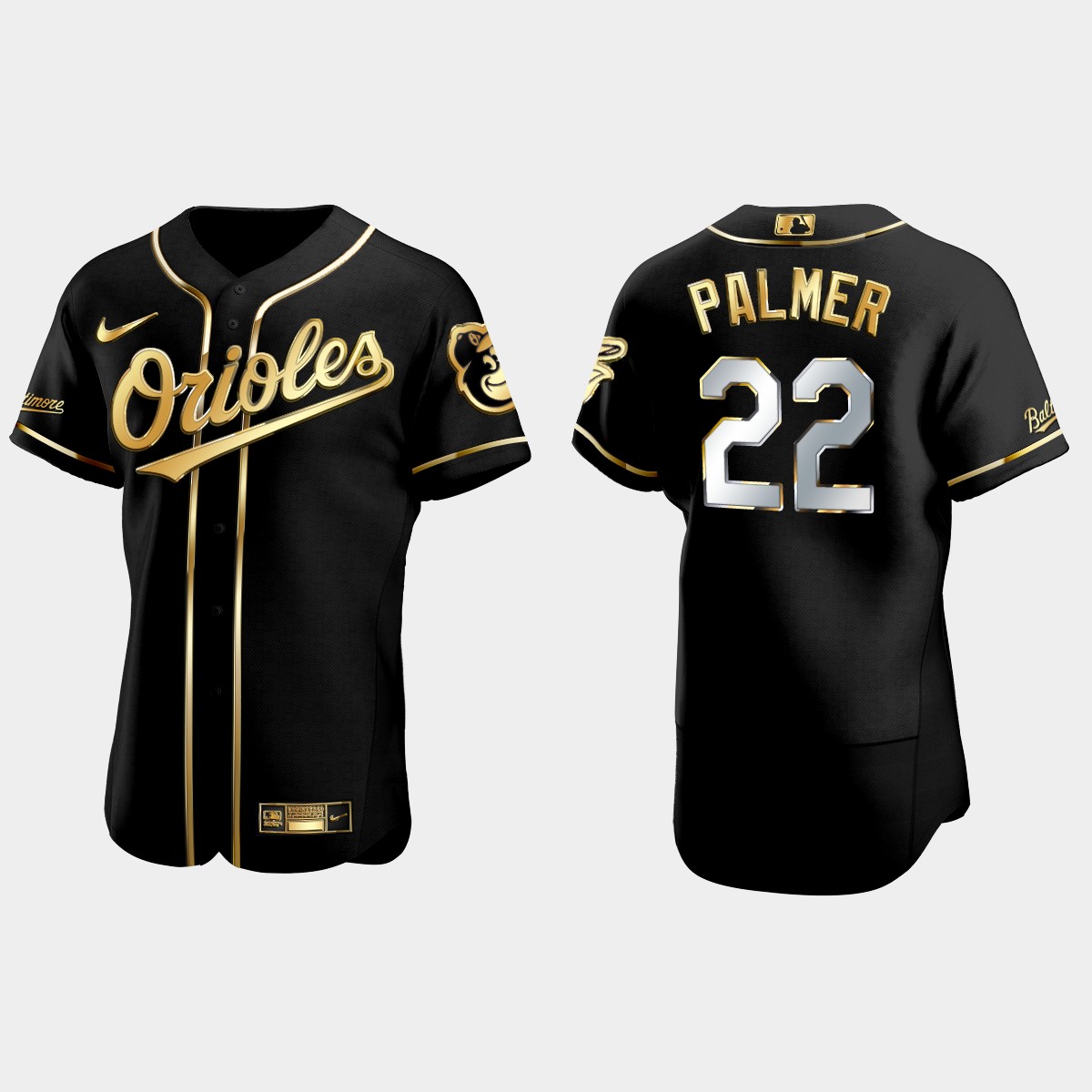 Baltimore Orioles #22 Jim Palmer Golden Edition Jersey - Black