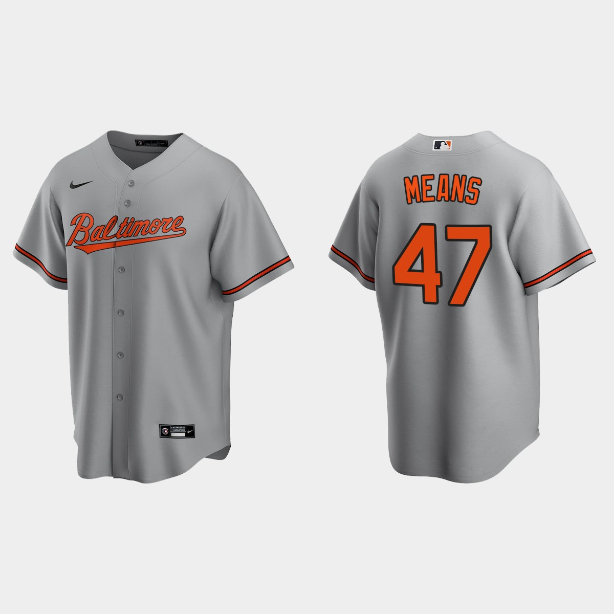 Baltimore Orioles #47 John Means Gray 2020 Road Jersey