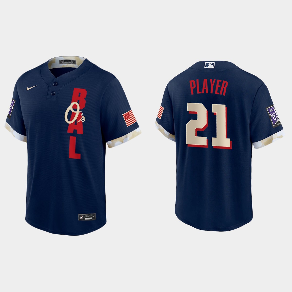 Baltimore Orioles Custom 2021 MLB All-Star Game Jersey - Navy