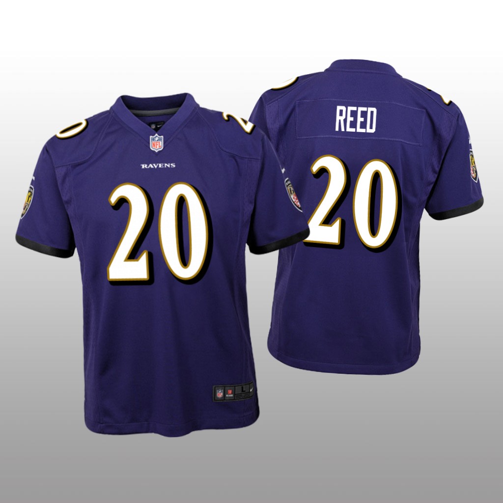 Baltimore Ravens #20 Purple Ed Reed Game Jersey - Youth