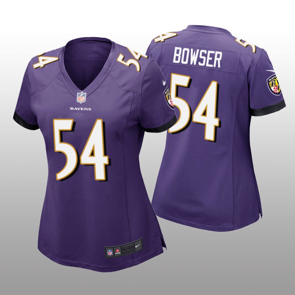 Baltimore Ravens #54 Purple Tyus Bowser Game Jersey - Women