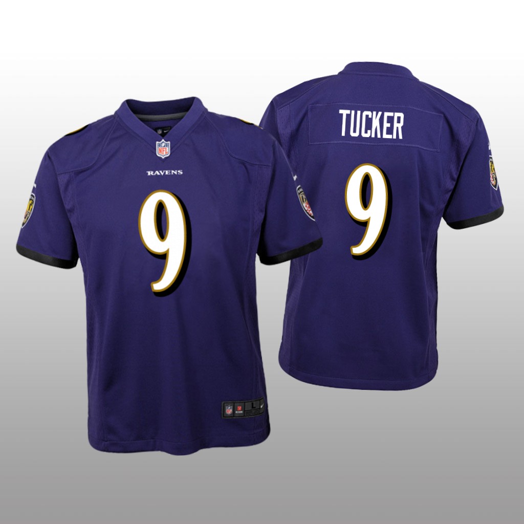 Baltimore Ravens #9 Purple Justin Tucker Game Jersey - Youth