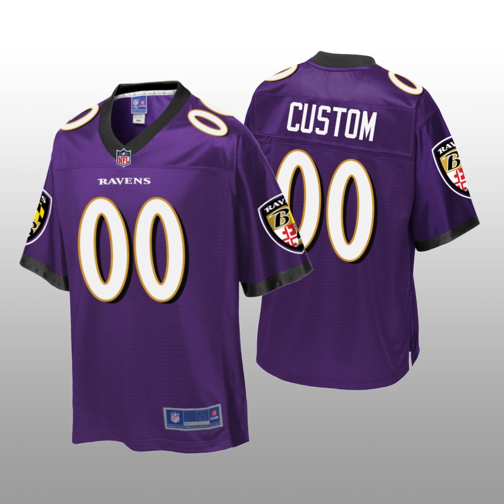 Baltimore Ravens # Purple Custom Pro Line Jersey - Youth